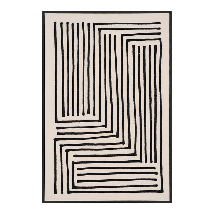 Stampa su Tela con Cornice Lipari, Nero, Cotone, 3x60x90 cm, Seven Design