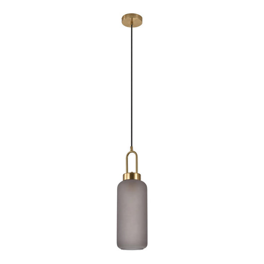 Lampada a Sospensione Luton, Ottone, Vetro, 13x13x46 cm, Seven Design