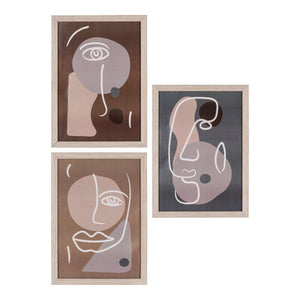 Set di 3 Quadri Madison, Marrone, MDF, 30x21x1,5 cm, Seven Design