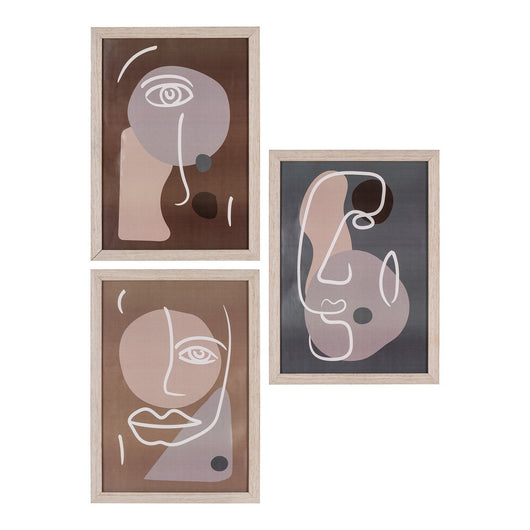 Set di 3 Quadri Madison, Marrone, MDF, 30x21x1,5 cm, Seven Design