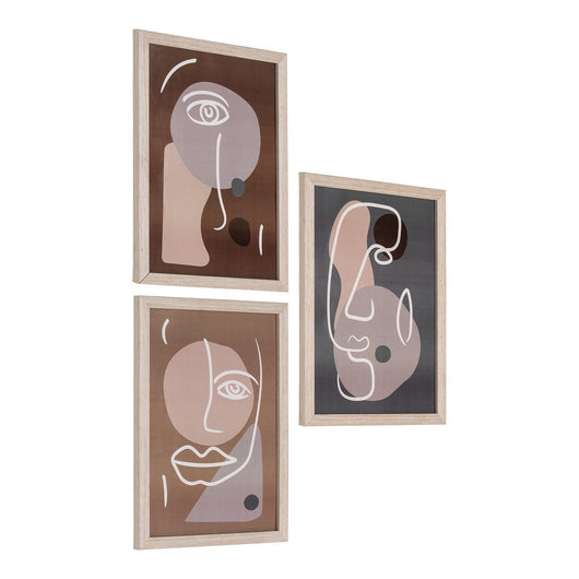 Set di 3 Quadri Madison, Marrone, MDF, 30x21x1,5 cm, Seven Design