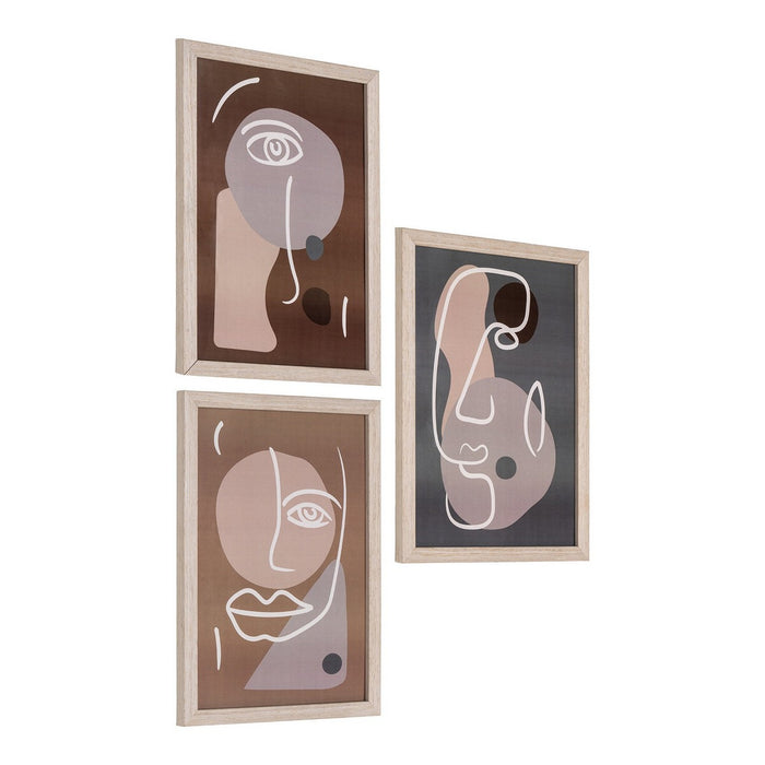 Set di 3 Quadri Madison, Marrone, MDF, 30x21x1,5 cm, Seven Design