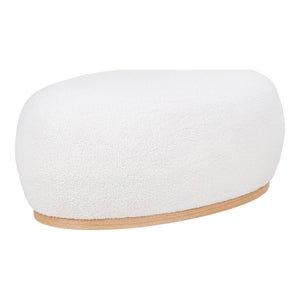 Pouf Manhattan, Bianco, Poliestere, 88,5x54,5x36 cm, Seven Design