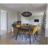 Set di 2 Sedie Middelfart, Giallo, Velluto, 55x44x86 cm, Seven Design