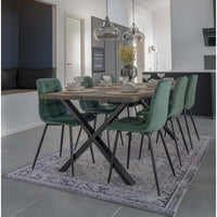 Set di 2 Sedie Middelfart, Verde, Velluto, 55x44x86 cm, Seven Design