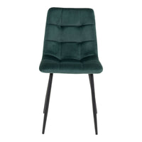 Set di 2 Sedie Middelfart, Verde, Velluto, 55x44x86 cm, Seven Design
