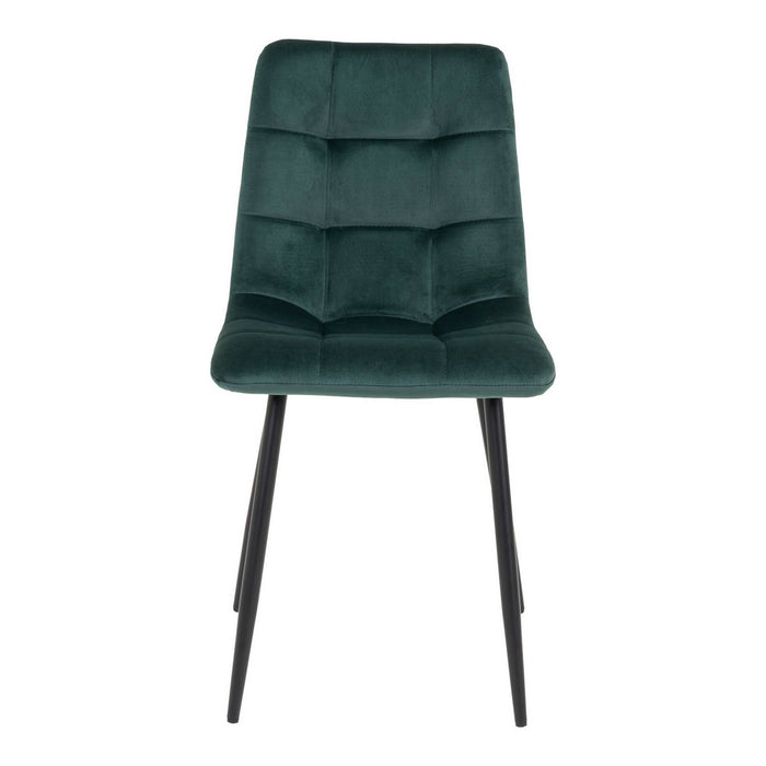 Set di 2 Sedie Middelfart, Verde, Velluto, 55x44x86 cm, Seven Design
