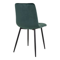 Set di 2 Sedie Middelfart, Verde, Velluto, 55x44x86 cm, Seven Design