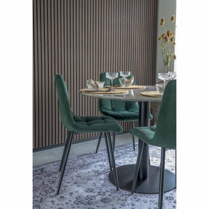 Set di 2 Sedie Middelfart, Verde, Velluto, 55x44x86 cm, Seven Design