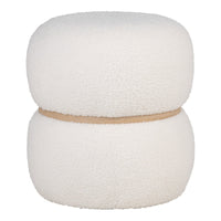 Pouf Milford, Bianco, Poliestere, 38x38x41 cm, Seven Design