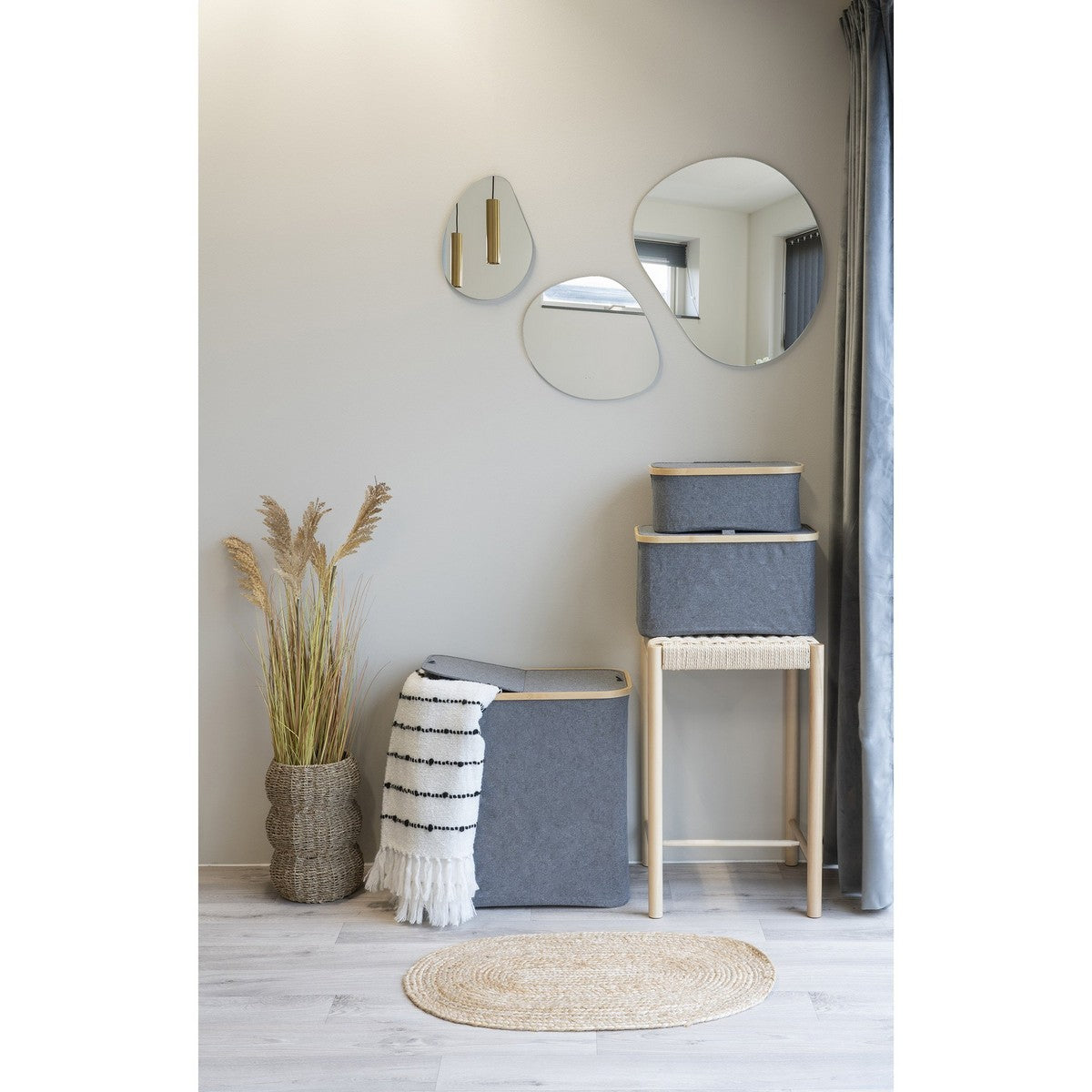 Portabiancheria Noto, Grigio, Poliestere, 33x54x54 cm, Seven Design