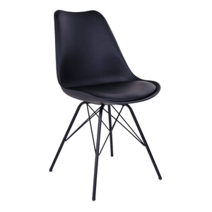 Set di 2 Sedie Oslo, Nero, Plastica, 55x48x86 cm, Seven Design