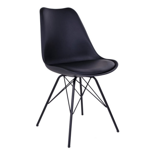 Set di 2 Sedie Oslo, Nero, Plastica, 55x48x86 cm, Seven Design