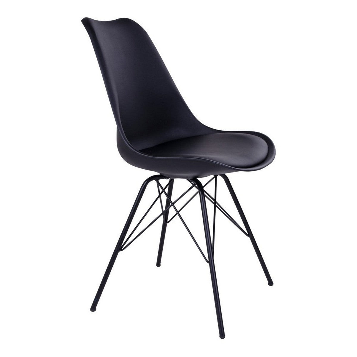 Set di 2 Sedie Oslo, Nero, Plastica, 55x48x86 cm, Seven Design