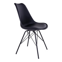 Set di 2 Sedie Oslo, Nero, Plastica, 55x48x86 cm, Seven Design
