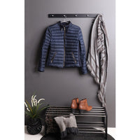 Appendiabiti da Parete Padova, Nero, Legno, 70x5x2 cm, Seven Design