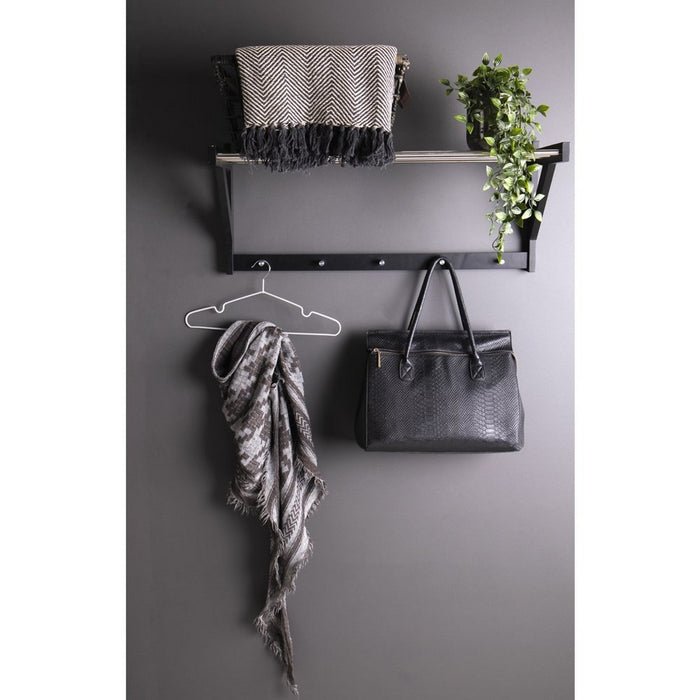 Appendiabiti da Parete Padova, Nero, Metallo, 78x32x34 cm, Seven Design