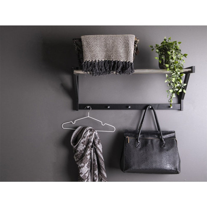 Appendiabiti da Parete Padova, Nero, Metallo, 78x32x34 cm, Seven Design