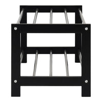 Scarpiera Padova, Nero, Legno, 78x34x32 cm, Seven Design