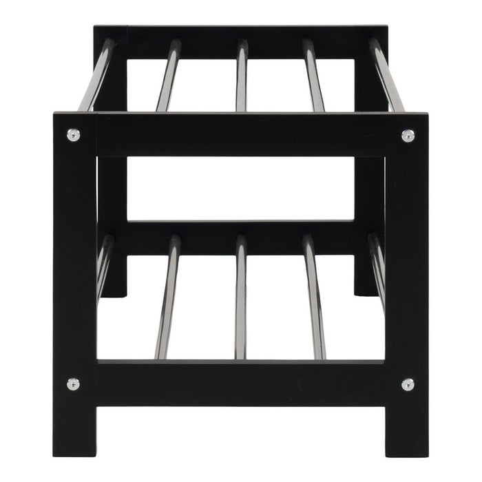 Scarpiera Padova, Nero, Legno, 78x34x32 cm, Seven Design