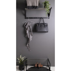 Scarpiera Padova, Nero, Legno, 78x34x32 cm, Seven Design