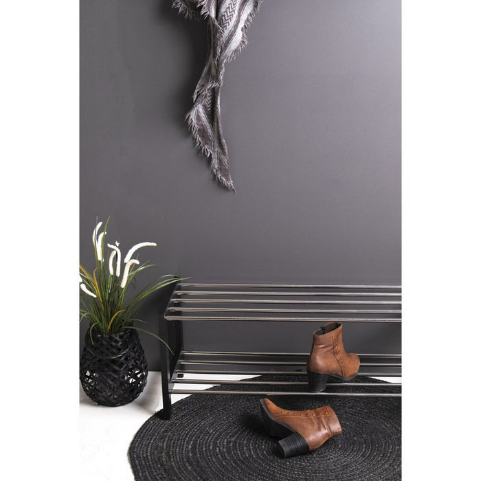 Scarpiera Padova, Nero, Legno, 78x34x32 cm, Seven Design