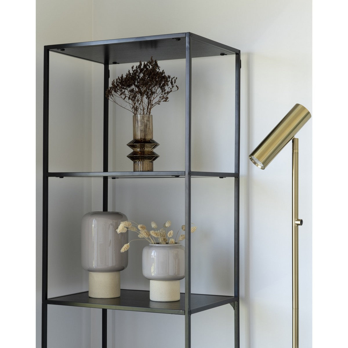 Lampada da Terra Parigi, Ottone, Metallo, 25x25x150 cm, Seven Design