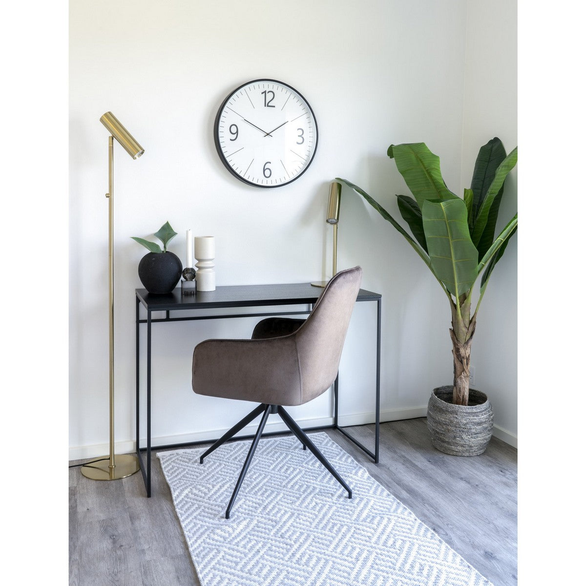 Lampada da Terra Parigi, Ottone, Metallo, 25x25x150 cm, Seven Design