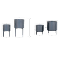 Set di 2 Vasi per Piante Pavia, Grigio, Metallo, 26,5x26,5x28,5 cm, Seven Design