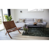 Poltrona Pieghevole Perugia, Marrone, Pelle, 74x66x73 cm, Seven Design