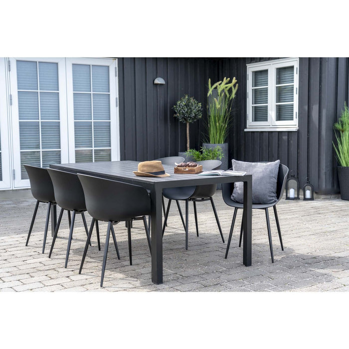 Set di 2 Sedie Roda, Nero, Plastica, 53x54,5x79 cm, Seven Design
