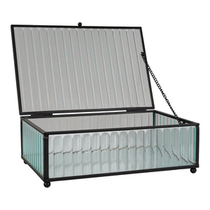 Scatola Portaoggetti Santorini, Grigio, Vetro, 13x20x7 cm, Seven Design