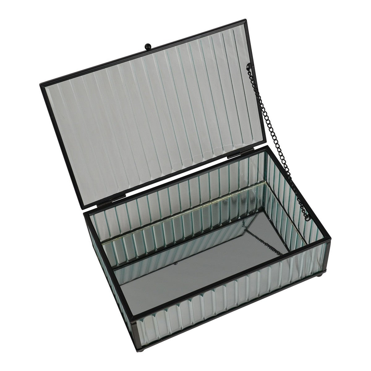 Scatola Portaoggetti Santorini, Grigio, Vetro, 13x20x7 cm, Seven Design