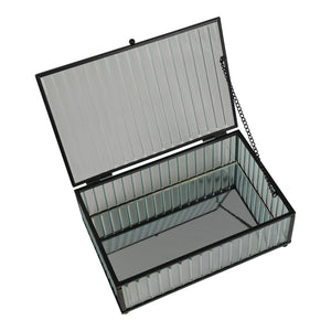 Scatola Portaoggetti Santorini, Grigio, Vetro, 13x20x7 cm, Seven Design