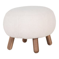 Pouf Savona, Bianco, Poliestere, 50x60x37 cm, Seven Design