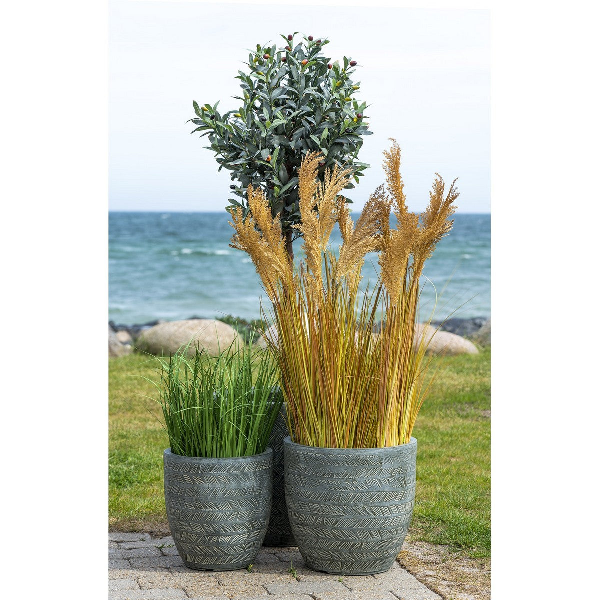 Pianta Artificiale Sorgo, Marrone, Polietilene, 35x30x110 cm, Seven Design