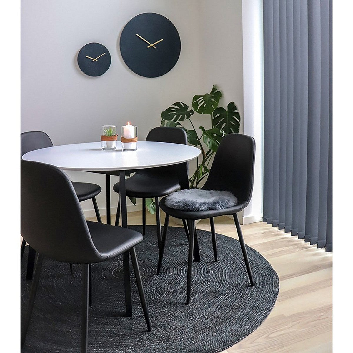 Set di 2 Sedie Stockholm, Nero, Plastica, 50x44x86 cm, Seven Design