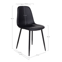 Set di 2 Sedie Stockholm, Nero, Plastica, 50x44x86 cm, Seven Design