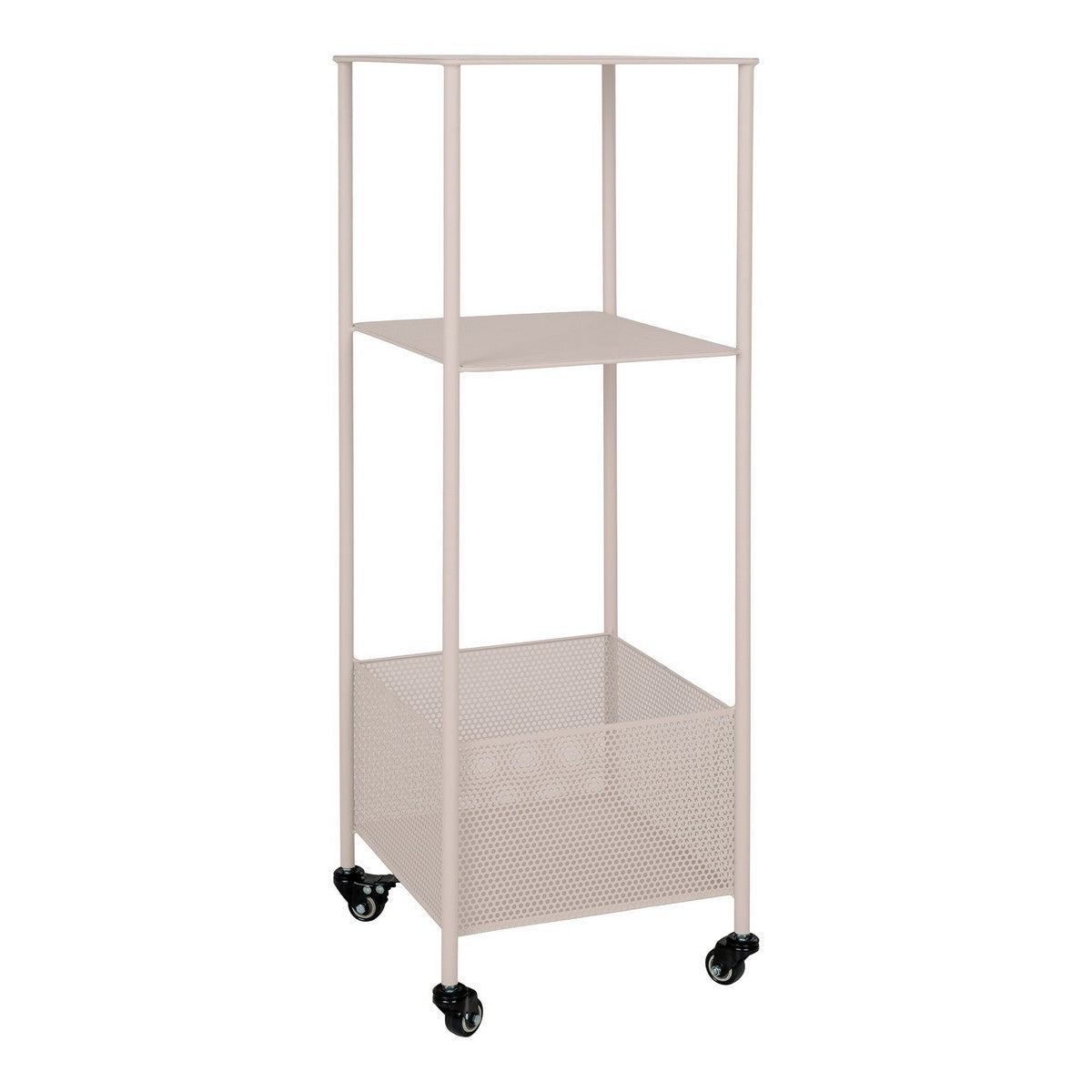 Carrello Torres, Beige, Metallo, 35x35x106 cm, Seven Design