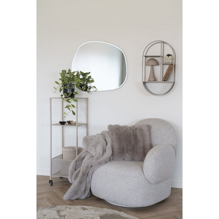 Carrello Torres, Beige, Metallo, 35x35x106 cm, Seven Design