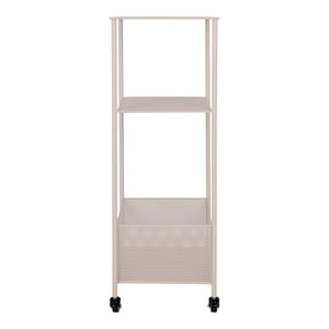 Carrello Torres, Beige, Metallo, 35x35x106 cm, Seven Design