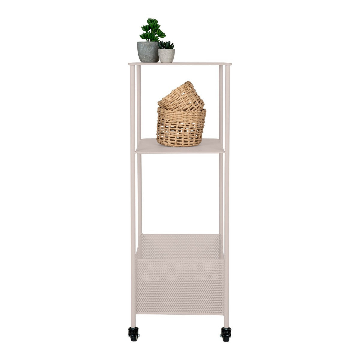 Carrello Torres, Beige, Metallo, 35x35x106 cm, Seven Design