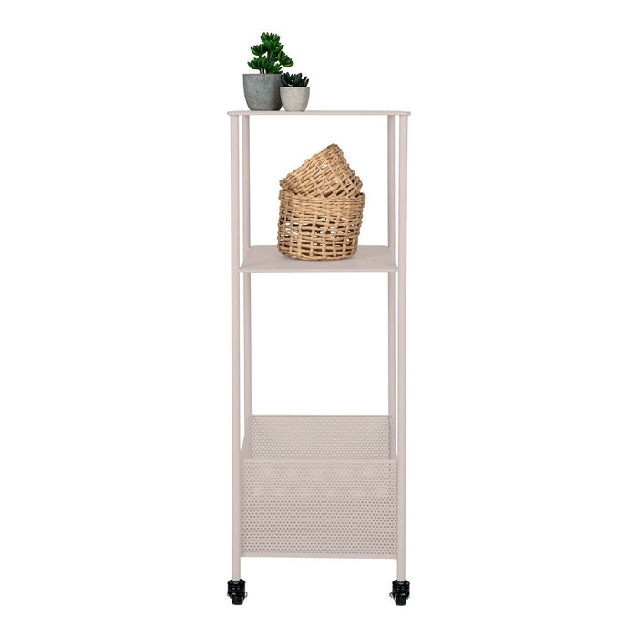 Carrello Torres, Beige, Metallo, 35x35x106 cm, Seven Design