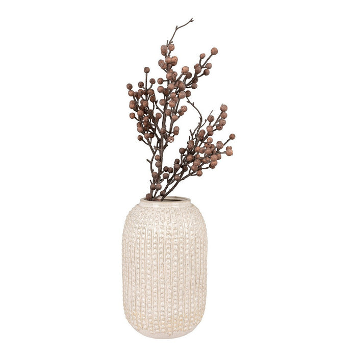 Vaso Decorativo Chrysanthemum, Beige, Gres, 16x16x25,5 cm, Seven Design