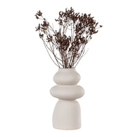 Vaso Decorativo Crocus, Beige, Gres, 14,5x14,5x26,5 cm, Seven Design
