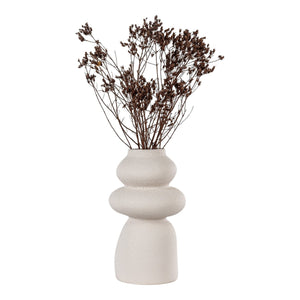 Vaso Decorativo Crocus, Beige, Gres, 14,5x14,5x26,5 cm, Seven Design