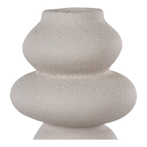 Vaso Decorativo Crocus, Beige, Gres, 14,5x14,5x26,5 cm, Seven Design
