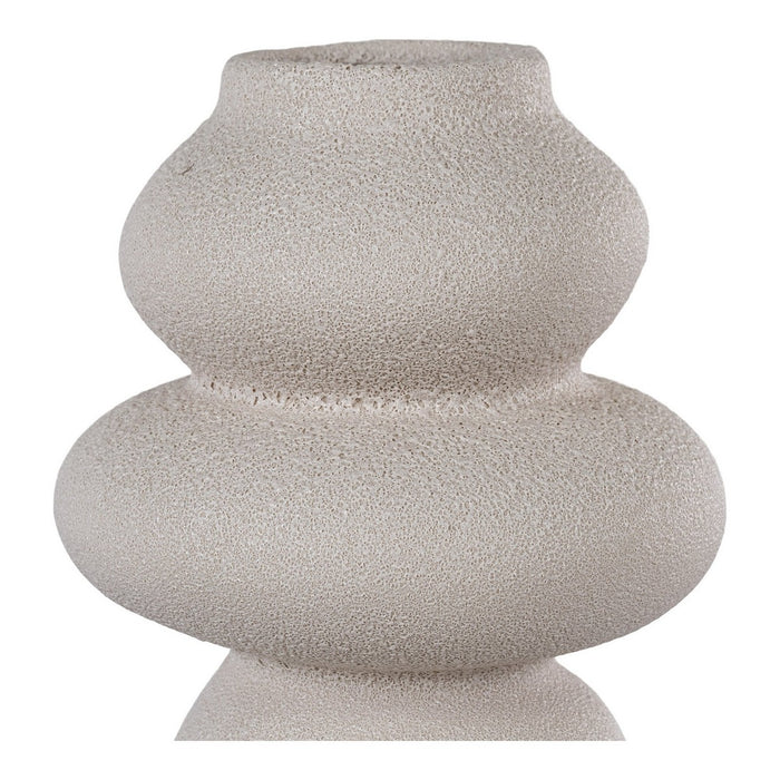 Vaso Decorativo Crocus, Beige, Gres, 14,5x14,5x26,5 cm, Seven Design