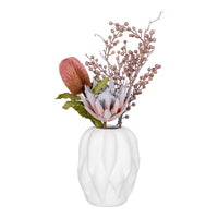 Vaso Decorativo Daisy, Bianco, Ceramica, 19,5x19,5x26 cm, Seven Design