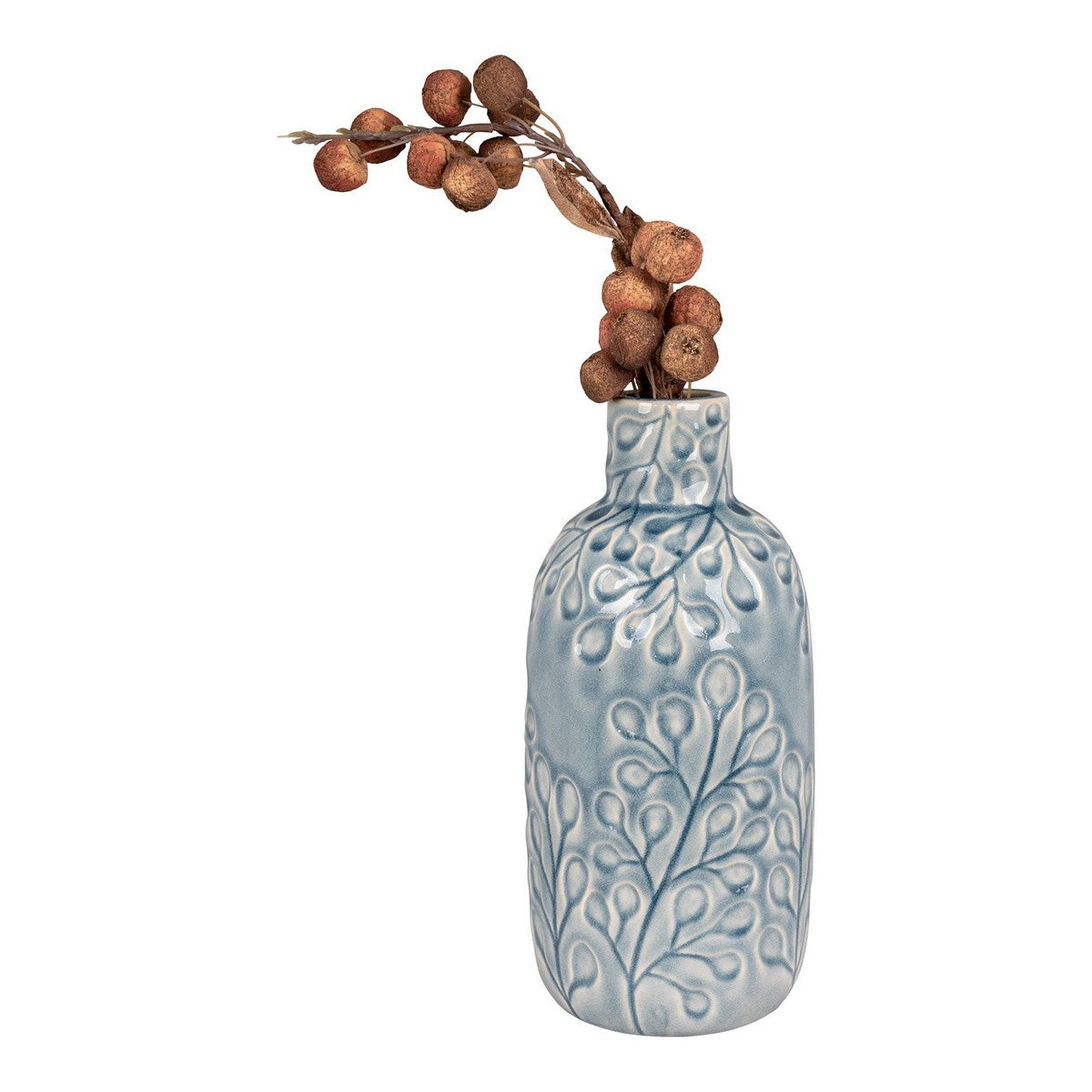 Vaso Decorativo Poppy, Blu, Gres, 12x12x26 cm, Seven Design